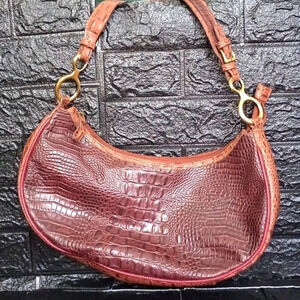 Bueno brown aligator faux leather hobo purse
